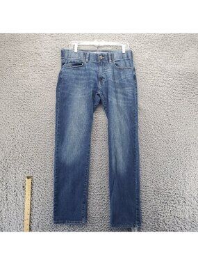 Lee Jeans Mens 33x32 Light Blue Slim Straight Denim Soft Stretch